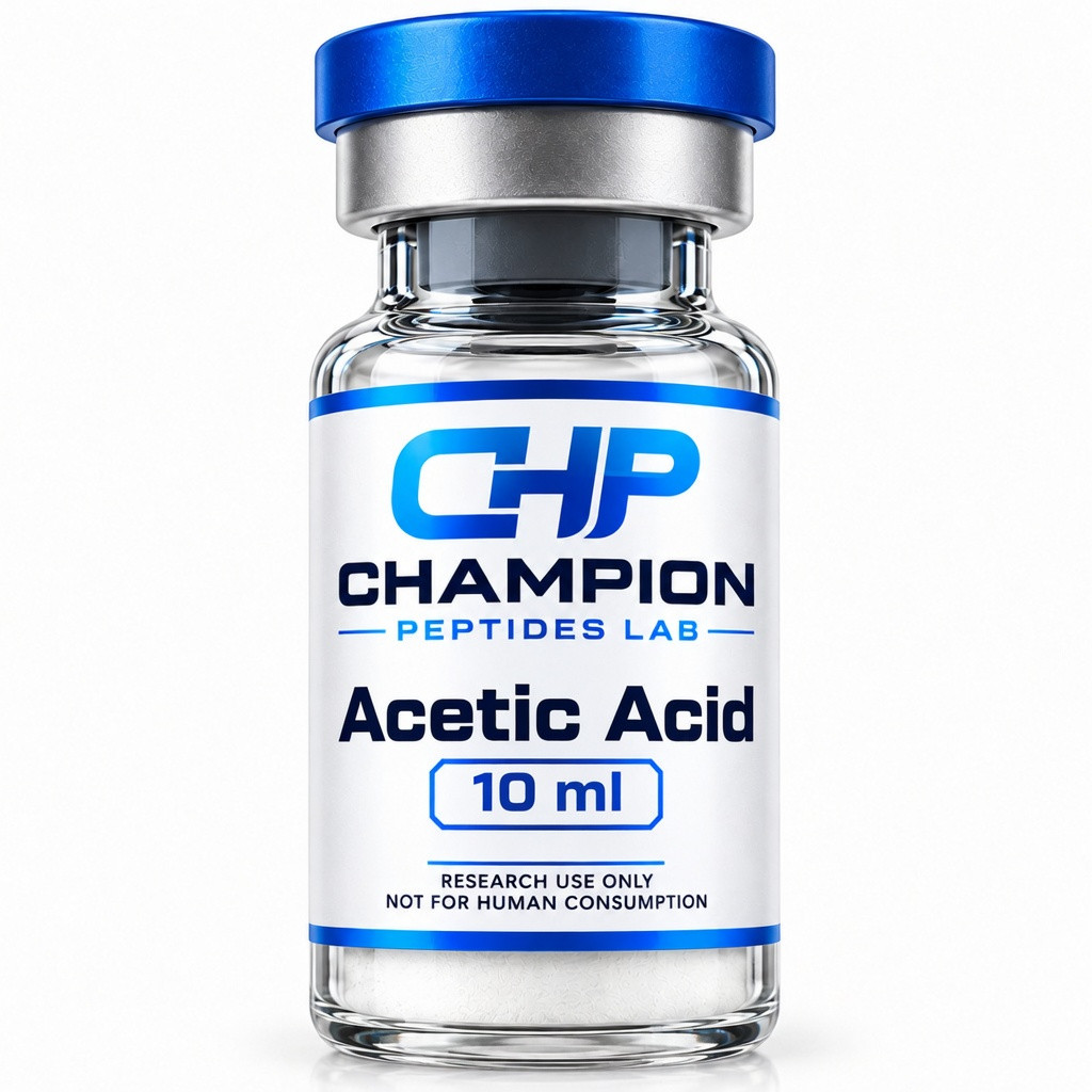 acetic-acid-10ml Acetic Acid 10ml — lyophilised research vial, batch-labelled