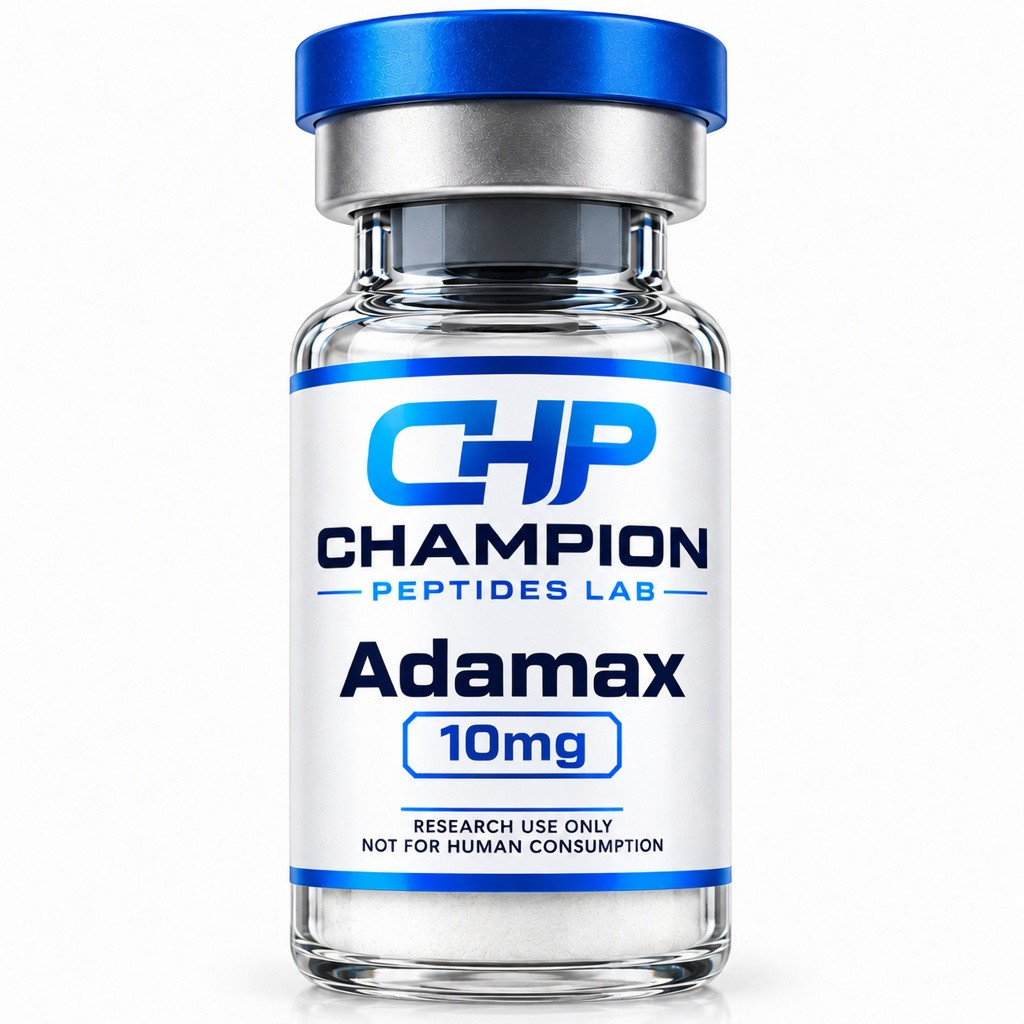 adamax-10mg Adamax 10mg — lyophilised research vial, batch-labelled