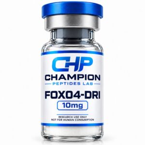 FOXO4-DRI 10mg — lyophilised research vial, batch-labelled