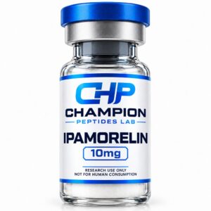 Ipamorelin 10mg — lyophilised research vial, batch-labelled