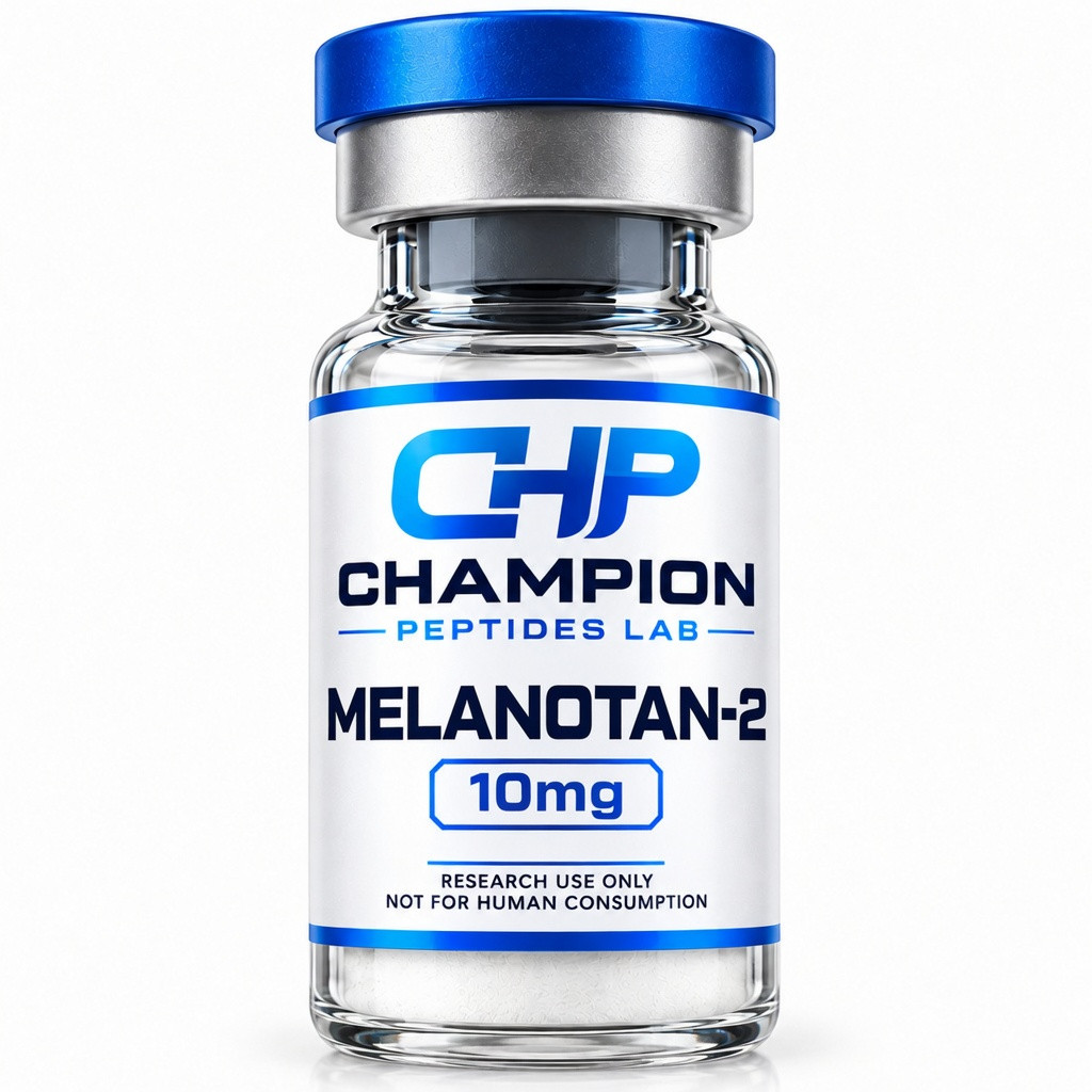 melanotan-2-10mg Melanotan II 10mg — lyophilised research vial, batch-labelled