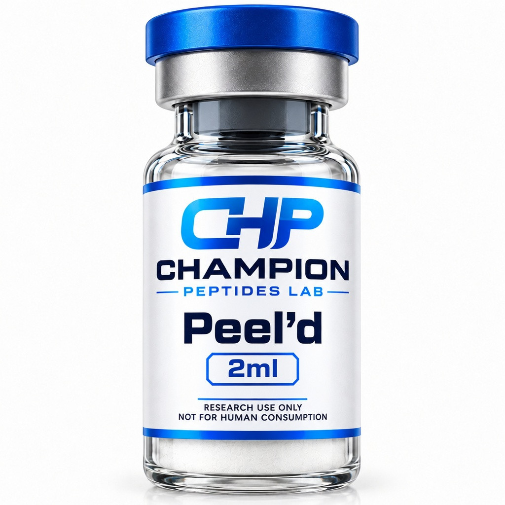 peeld Peel'd — lyophilised research vial, batch-labelled