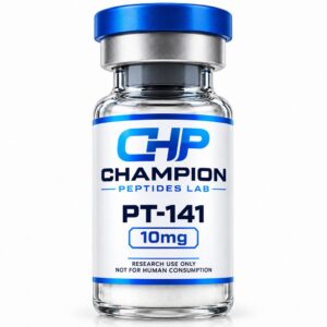 PT-141 (Bremelanotide) 10mg — lyophilised research vial, batch-labelled