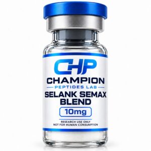 Selank + Semax Blend 10mg/10mg — lyophilised research vial, batch-labelled