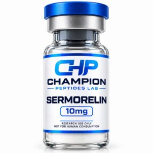 Sermorelin 10mg — lyophilised research vial, batch-labelled