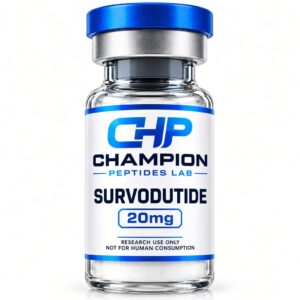 Survodutide 20mg — lyophilised research vial, batch-labelled
