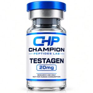 Testagen 20mg — lyophilised research vial, batch-labelled