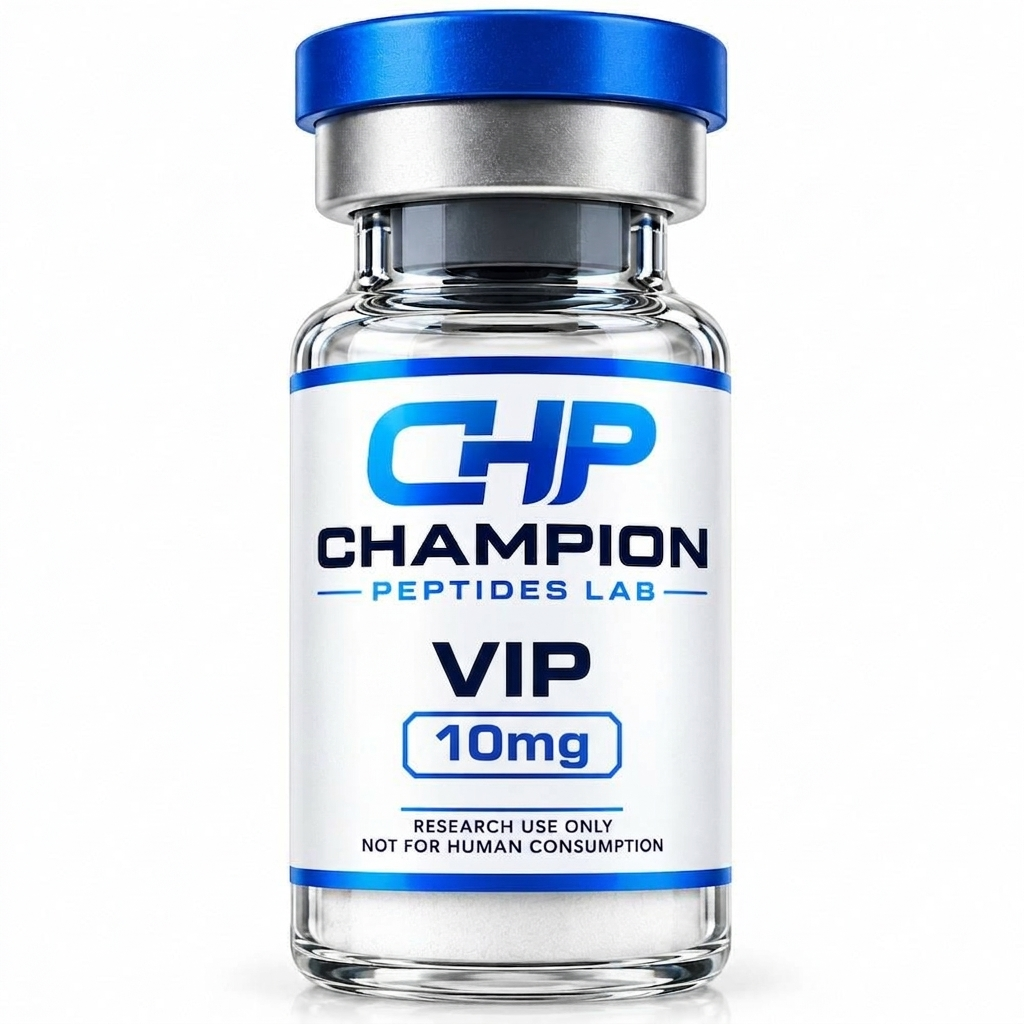 vip-10mg VIP (Vasoactive Intestinal Peptide) 10mg — lyophilised research vial, batch-labelled